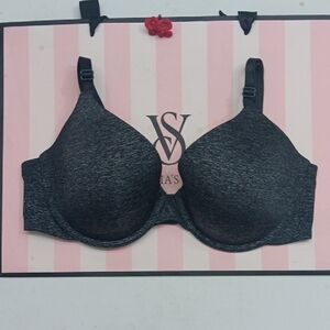 Victoria's Secret Heathered Charcoal T-Shirt Bra Uplift Semi-Demi Size36C